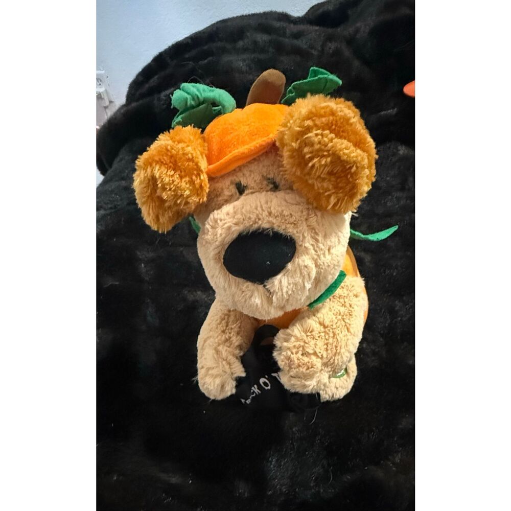Avon Animated Trick O' Treat Plush Dog Pumpkin Costume Halloween 10" Sing& Dance